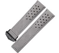 TXQHDHX Genuine leather watchband for watch strap with folding buckle 20mm 22mm Gray Black Brown cow leathr Band