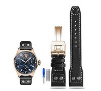 TXQHDHX Rivet Leather Watch Strap For Pilots Iw500916 Waterproof Sweat Proof Soft And Comfortable Watchband Accessories 21 22mm WatchbandS