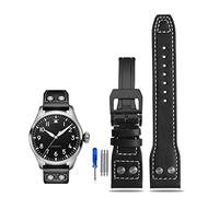 TXQHDHX Rivet Leather Watch Strap For Pilots Iw500916 Waterproof Sweat Proof Soft And Comfortable Watchband Accessories 21 22mm WatchbandS