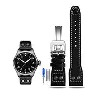 TXQHDHX Rivet Leather Watch Strap For Pilots Iw500916 Waterproof Sweat Proof Soft And Comfortable Watchband Accessories 21 22mm WatchbandS