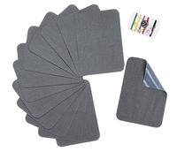 TXSN 12 toppe termoadesive per riparazioni, in cotone, per riparare vestiti e pantaloni, dimensioni 7,6 cm x 10,2 cm, grigio scuro