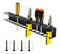 txuzong Organizzatore da Parete per Cacciaviti - Griglia Porta Attrezzi 40 cm con 14 Fori - Include Viti e Tasselli a Espansione - Nero - Per Garage, Officina e Banco di Lavoro - Montaggio Solido e Du