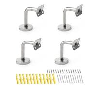 txuzong Set di 4 supporti per ringhiera in acciaio inox V4A - Supporto per corrimano curvo per scale e balconi - Supporto antiruggine con dischi (diametro 50 mm) - Portata fino a 100 kg