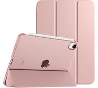 TXWLLIU Custodia per iPad 8,3 Pollici Mini 7 (A17 Pro) 2024/Mini 6 2021, Sottile Custodia Protettiva con Retro Satinato Traslucido, Funzione di Accensione/Spegnimento Automatico, Oro Rosa