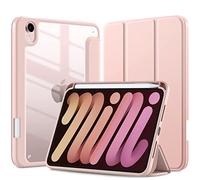 TXWLLIU Custodia per iPad Mini 7 (A17 Pro) 2024/Mini 6 2021 8,3 Pollici con Portapenne, Custodia Protettiva Ultra Sottile e Leggera, Sospensione/Riattivazione Automatica, Rosa