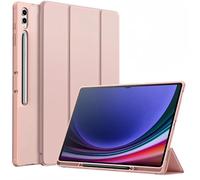 TXWLLIU Custodia per Tablet Samsung Galaxy Tab S10 Ultra/Tab S9 Ultra da 14,6 Pollici con Portapenne, Custodia Protettiva con Supporto a Tre Ante, Auto Sonno/Veglia, Rosa