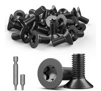 TXXATX 30 viti a testa svasata M5 in acciaio inox A2 V2A, a testa svasata Torx, M5 x 12 mm, colore nero, viti per mobili, in acciaio inox, viti a testa piatta con punta T25 Torx