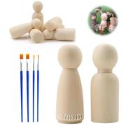 TXXATX 40 Pezzi Figure di Legno da Colorare 66mm Figure da Gioco in Legno non Completate a Forma di Cono per Fai-da-te Uomini Donne per Decorazioni Feste di Compleanno Matrimonio
