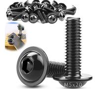 TXXATX 40 Pezzi Viti Testa Bombata con Flangia Acciaio Inox M5x20 mm Viti M5 Bullone ISO 7380-2 Piatta A2 V2A per Gambe Tavolo Costruzione Veicoli Legno Impalcature