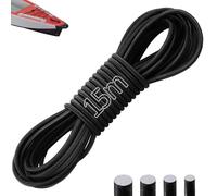 TXXATX 6 mm Corda Elastica 15 m Corda Elastica per Teloni Cordino Elastico Nero Rotonda Alta Elasticità Cordino per Barca Lavori di Cucito DIY Tende Bagagli Piscina
