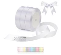 TXXATX 66m Nastro di Raso Bianco 20mm Nastrino per Bomboniere Nastro Raso Bianco Nastri Lungo per Confezionare Regali Pacchi Regalo Pasqua Laurea Bouquet Matrimoni Torte decorazioni Natalizie e Tavola