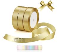 TXXATX 66m Nastro di Raso Oro Antico 20mm Nastrino per Bomboniere Nastro Raso Oro Antico Nastri Lungo per Confezionare Regali Pacchi Regalo Pasqua Laurea Bouquet Matrimoni Torte Decorazioni Tavola