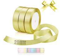 TXXATX 66m Nastro di Raso Oro Champagne 20mm Nastrino per Bomboniere Nastro Raso Oro Champagne Nastri Lungo per Confezionare Regali Pacchi Regalo Pasqua Laurea Bouquet Matrimoni Decorazioni Tavola