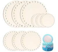 TXXATX 9 Pezzi Base Legno per Uncinetto Cerchio Base Culla Uncinetto 10/15/20 cm Fondo Cestino di Legno per Decorazione della Casa DIY Forniture per L'intreccio di Cesti Artigianato
