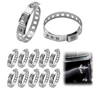 TXXATX Morsetto per Stivale CV 30-50 mm Fascette Metalliche 10 Pezzi Fascette Stringitubo in Acciaio Inox Regolabile Set di Fascette Stringitubo per Condotti Aria Cavi Pompe Acqua Tubi Flessibili