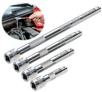 TXXATX Prolunga 1/4 Pollice Prolunga Inserti per Avvitatore 4 Pezzi Kit Chiavi a Bussola 50 mm 75 mm 100 mm 150 mm Set di Prolunghe Inclinabili Acciaio CR-V per Chiave a Cricchetto Chiavi a Tubo