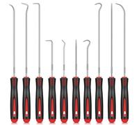 TXXATX Set di 10 pezzi per pick e ganci rossi, 24 cm e 16,5 cm, gancio universale di precisione per anelli di olio, guarnizione per auto, tubo di smontaggio