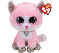 TY 2007516 Fiona Cat Beanie Boo Pink Stuffed Animal, Multicoloured, 3.1 x 2.75 x