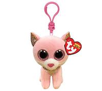 Ty Anello Porta Chiavi Beanie Boos Clips-Gatto-Fiona-Rosa-Occhioni e Orecchie Glitter-Collare Glitterato-Il Peluche con Gli Occhi Grandi scintillanti-12 Cm-35247, Multicolore, 7 CM, 2007536