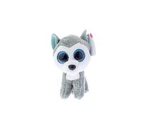 Ty - Anello porta chiavi di Peluche - Beanie Boos Clips - Cane Husky - Slush - Bianco e Grigio - Cagnolino con occhioni glitter azzurri - Il peluche con gli occhi grandi scintillanti - 12 Cm - T36503