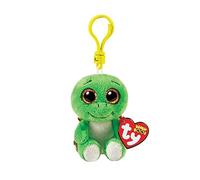 Ty - Anello porta chiavi di Peluche - Beanie Boos Clips - Tartaruga - Turbo - Verde e Marrone - Con occhioni dorati glitter - Il peluche con gli occhi grandi scintillanti - 12 Cm - 35250