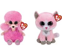 Ty - Animali di peluche - Beanie Boo - Camilla Barboncino e Fiona Gatto rosa