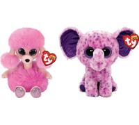 Ty - Animali di peluche - Beanie Boo - Camilla Barboncino ed Eva Elefante