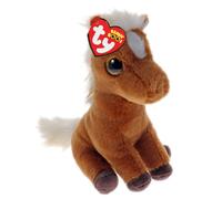TY Beanie Babies - Beanie Boos, Morty il Cavallino con Occhi Oro Grandi e Glitte