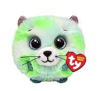 Ty Beanie Balls Evie Il Gattino Verde con Gli Occhioni Azzurri Glitter, Animaletti di Peluche Morbidi e Tondi da Collezionare 8 cm T42537