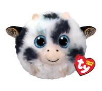 Ty Beanie Balls Moophy la Mucca con gli Occhioni Azzurri Glitter, Animaletti di Peluche Morbidi e Tondi da Collezionare, 10 cm, T42556