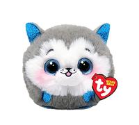 Ty Beanie Balls Slush l'Husky con gli Occhioni Azzurri Glitter, Animaletti di Peluche Morbidi e Tondi da Collezionare 8 cm T42539