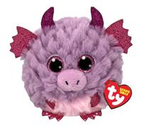 Ty Beanie Balls Spark il Draghetto con gli Occhioni Rosa Glitter, Animaletti di Peluche Morbidi e Tondi da Collezionare, 10 cm, T42557