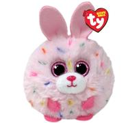 Ty Beanie Balls Strawberry il Coniglietto Pasquale Rosa con gli Occhioni Rosa Glitter, Animaletti di Peluche Morbidi e Tondi da Collezionare, 10 cm, T42555