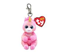 Ty Beanie Bellies Clips Anello Porta Chiavi di Peluche, Skylar l'Unicorno con Occhioni Azzurri Glitter, Gli Animaletti di Peluche con Il Pancino Morbido 12 Cm T43102
