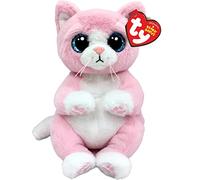 Ty Beanie Bellies Lillibelle la Gattina Rosa con gli Occhioni Azzurri Glitter, i Coccolosi Animaletti di Peluche con il Pancino Morbido Originali 20 Cm T41283
