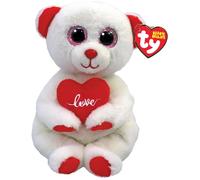 Ty Beanie Bellies-Peluche Desi l'orso 15 cm-TY41047, TY41047, Bianco, Rosso, Small