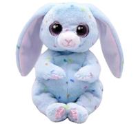 TY Beanie Bellies Skippy il Coniglietto Pasquale Azzurro con gli Occhioni Rosa Glitter, i Coccolosi Animaletti di Peluche con il Pancino Morbido, Pasqua, 20 cm, T41515
