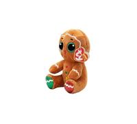 Ty Beanie Boos - Crumble l'Omino di Pan di Zenzero con Occhioni Verdi Glitterati, il Peluche con gli Occhi Grandi Scintillanti, Speciale Natale - 15 Cm - T37316