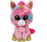TY - Beanie Boos Peluche Fantasia Unicorno, Rosa, Pupazzo con occhioni Glitter, Corno e Zampine dorati, 28cm, TY37041