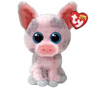 Ty - peluche - beanie boos - hambo - maialino rosa - occhi glitter - il peluche con gli occhi grandi scintillanti - 15 cm - 37318
