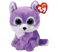 Ty Beanie Boos - Iris la Lupetta Viola con Occhi Azzurri Grandi e Glitter, il Peluche con gli Occhi Grandi Scintillanti - 15 Cm - T36866