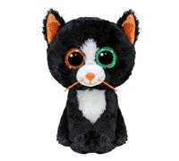 TY Beanie Boos - Luna la Gattina Nera con Occhi Arancioni e Verdi Grandi e Glitter, il Peluche con gli Occhi Grandi Scintillanti - 15 cm - T37388