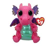 Ty Beanie Boos - Spitfire il Draghetto Rosa con Occhi Lilla Grandi e Glitter, il Peluche con gli Occhi Grandi Scintillanti - 15 Cm - T37361