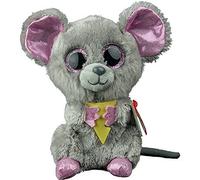 Ty Beanie Boos - Squeaker Il Topolino, con Occhi Rosa Grandi e Glitter, Il Peluche con Gli Occhi Grandi Scintillanti - 15 Cm - T36192
