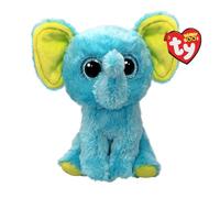TY Beanie Boos - Trunkles l'Elefantino Blu con Occhi Azzurri Grandi e Glitter, il Peluche con gli Occhi Grandi Scintillanti - 15 Cm - T37359