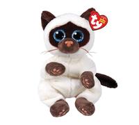 Ty - Chat, Peluche - Beanie Bellies - Gatto Siamese - Miso - Bianco panna - Occhi azzurri grandi e glitter - I peluche morbidi e coccolosi - 20 Cm - 40548