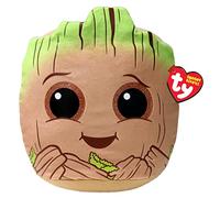 Ty - Marvel Squish a Boos - Cuscino Groot 35 cm - TY39349 - Marrone, Verde - dai 3 anni