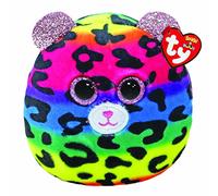 Ty Mini Squishy Beanies - Il Leopardo Dotty, Mini Cuscino di Peluche con Occhioni e Orecchie Rosa Glitter, Idea Regalo per Grandi e Piccini, Tutti da Collezionare - 8 cm - T39509