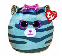 Ty Mini Squishy Beanies - Kiki il Gattino, Mini Cuscino di Peluche con Occhioni e Fiocchetto Fucsia Glitter, Idea Regalo per Grandi e Piccini, Tutti da Collezionare - 8 cm - T39508