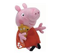 Ty - Morbida Bambola di Peluche - Peppa Pig - Pupazzo con vestitino rosso e orsacchiotto - Ottima idea regalo per bambine - Bambola di pezza - 46128-20 centimetri